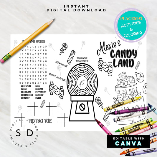 Candy Land Birthday Party Activity Sheet