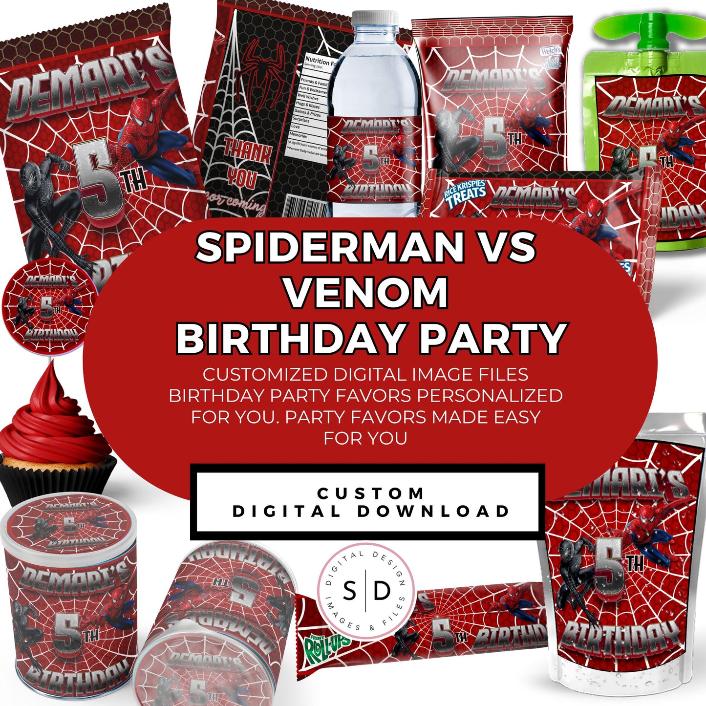 Spiderman Vs Venom Party Favors DFY