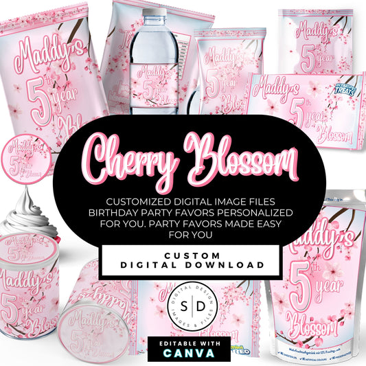 Cherry Blossom Party Printable Favor Designs DFY