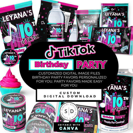 TikTok Party Printable Favor Designs DFY