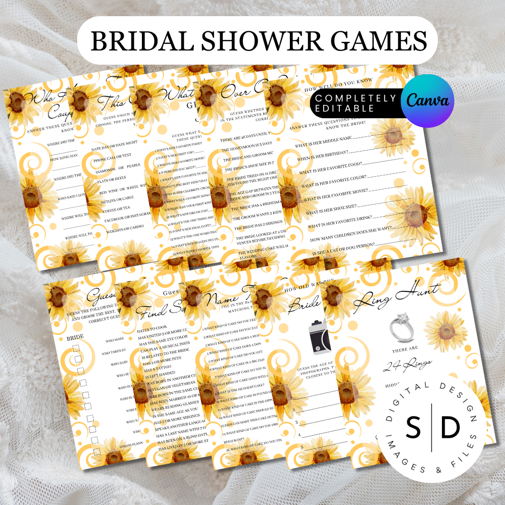 Sunflower Bridal Shower Games