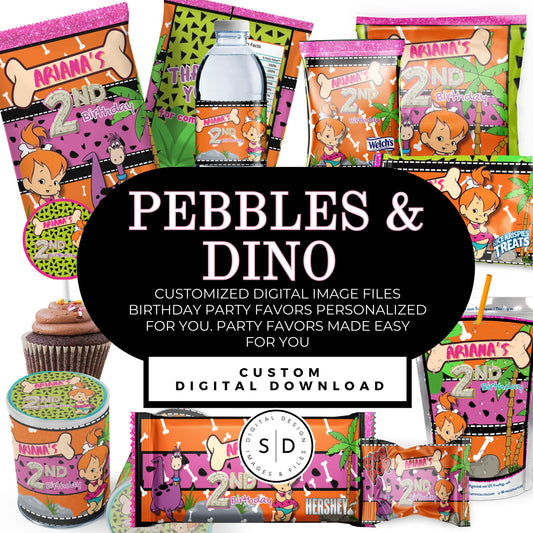 Pebbles & Dino Stone Age Birthday Party Favors DFY