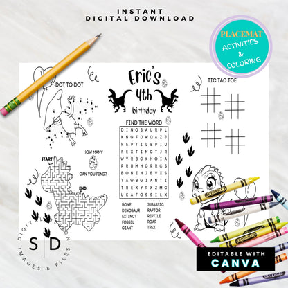 Dinosaur Party Activity Sheet