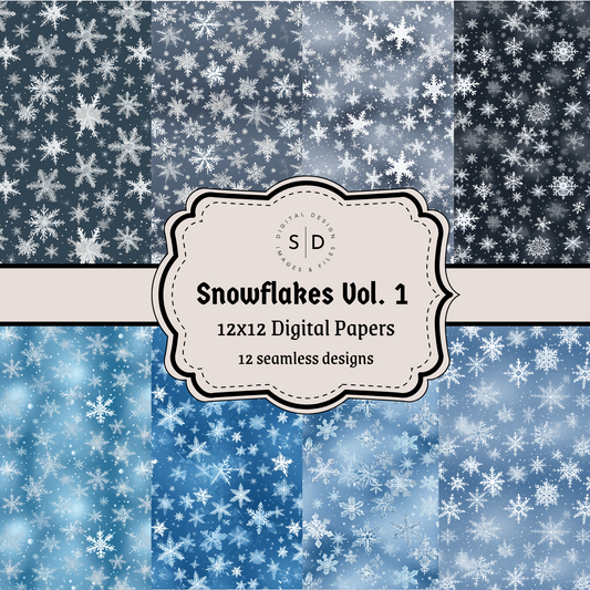 Christmas Snowflake Vol 1 Blue Seamless Digital Papers