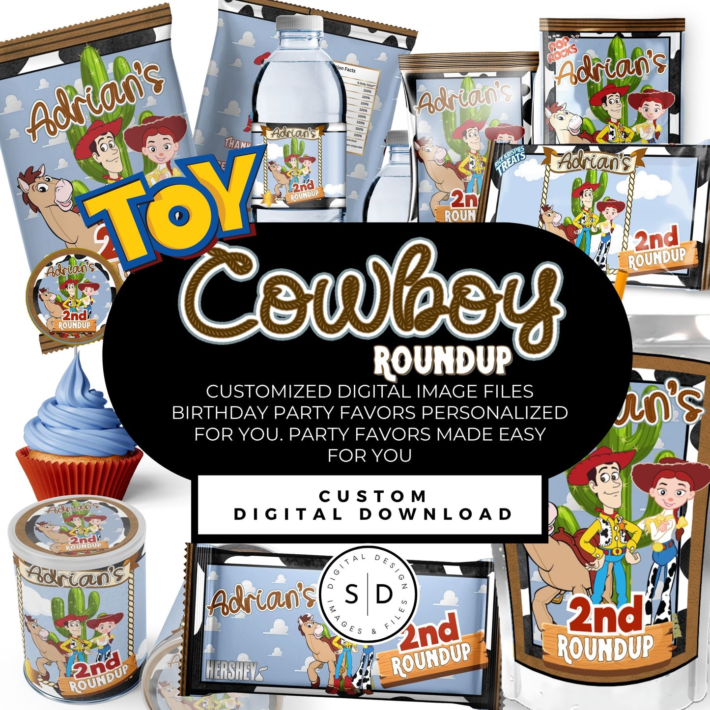 Toy Cowboy Roundup Digital Party Favor DFY
