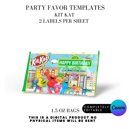 Sesame Street Birthday Party Favors Templates Bundle