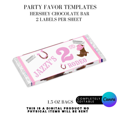 Pink Rodeo Birthday Party Favor Templates Bundle