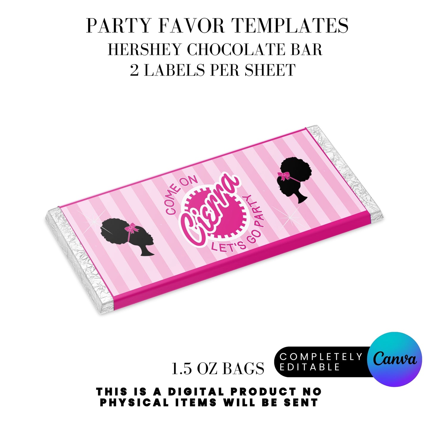 Come On Afro Barbie Birthday Party Favor Templates