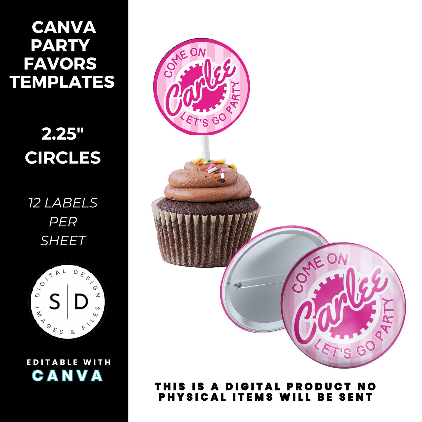 Come On Barbie Birthday Party Favor Templates