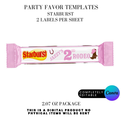 Pink Rodeo Birthday Party Favor Templates Bundle