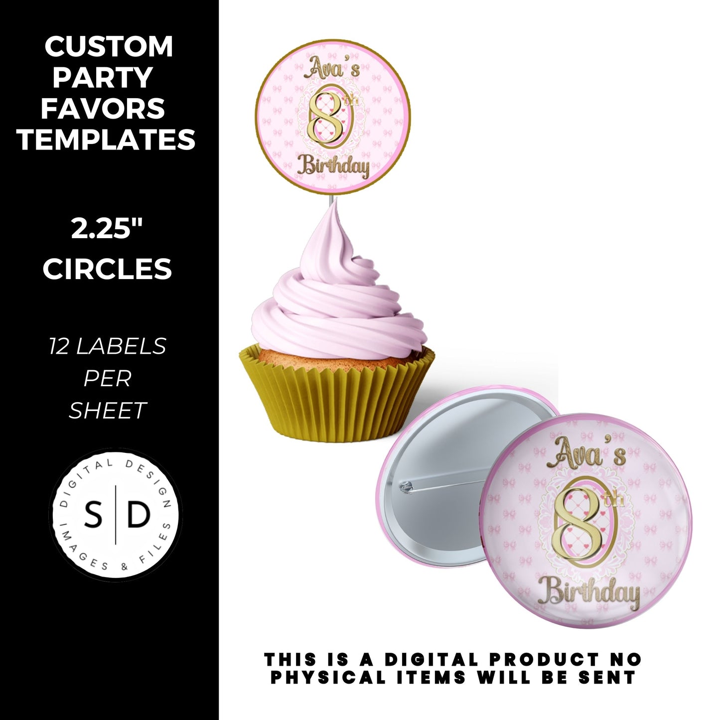 Pink Bow Party Printable Favor Designs DFY