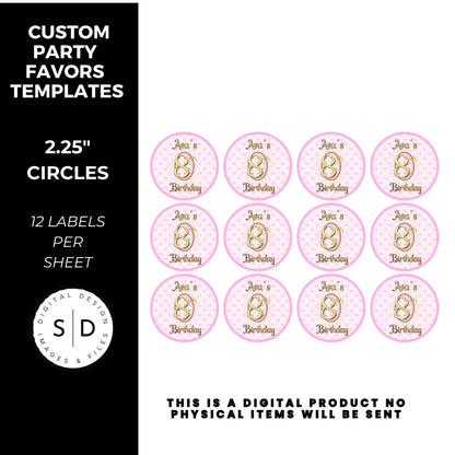 Pink Bow Party Printable Favor Designs DFY