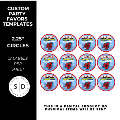 Spidey & Friends Birthday Party Favors DFY