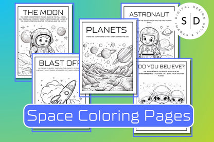 Outer Space Coloring Pages Fun Facts and puzzles