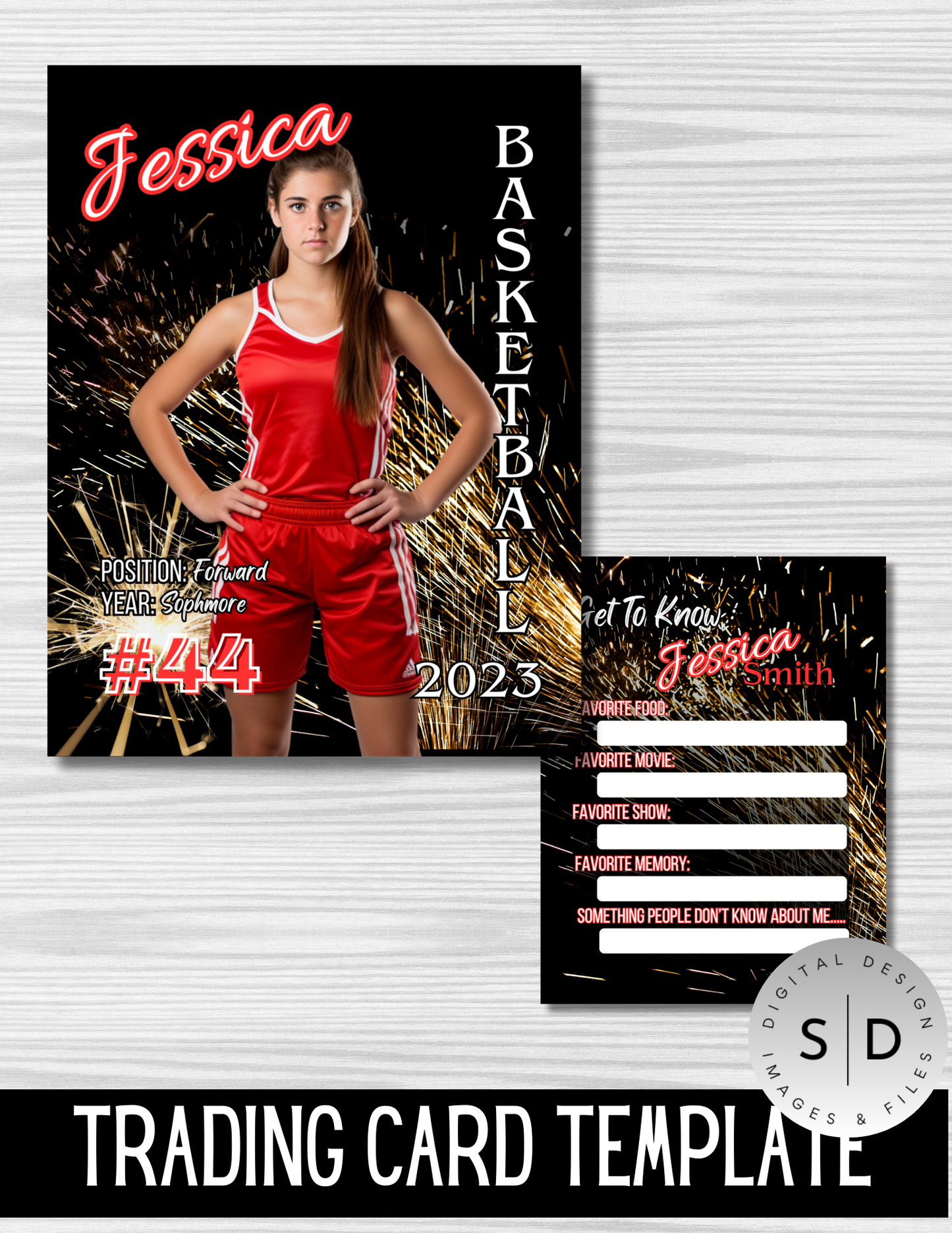 Student Athlete Player Spotlight Trading Card Templates Bundle