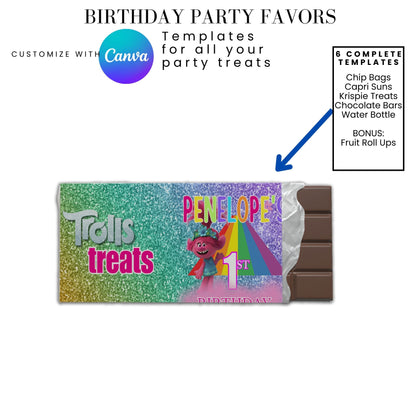 Trolls Party Favor Templates Bundle