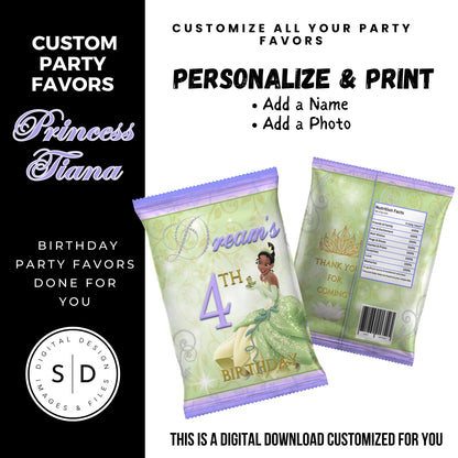 Princess Tiana Printable Favor Designs DFY
