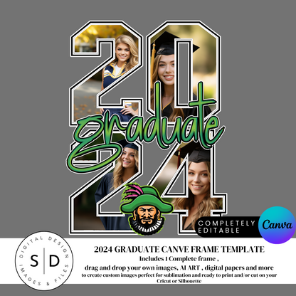 2024 Graduate Photo Frame Canva Template