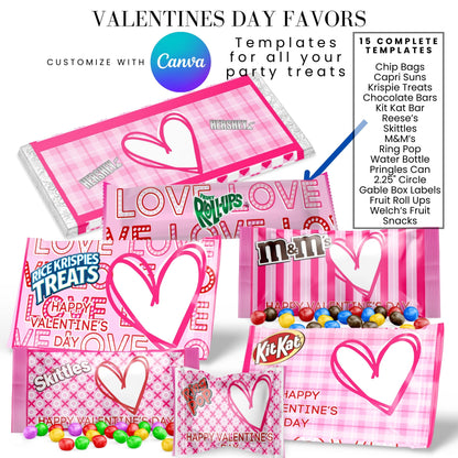 LOVE Valentines Party Favors Templates Bundle