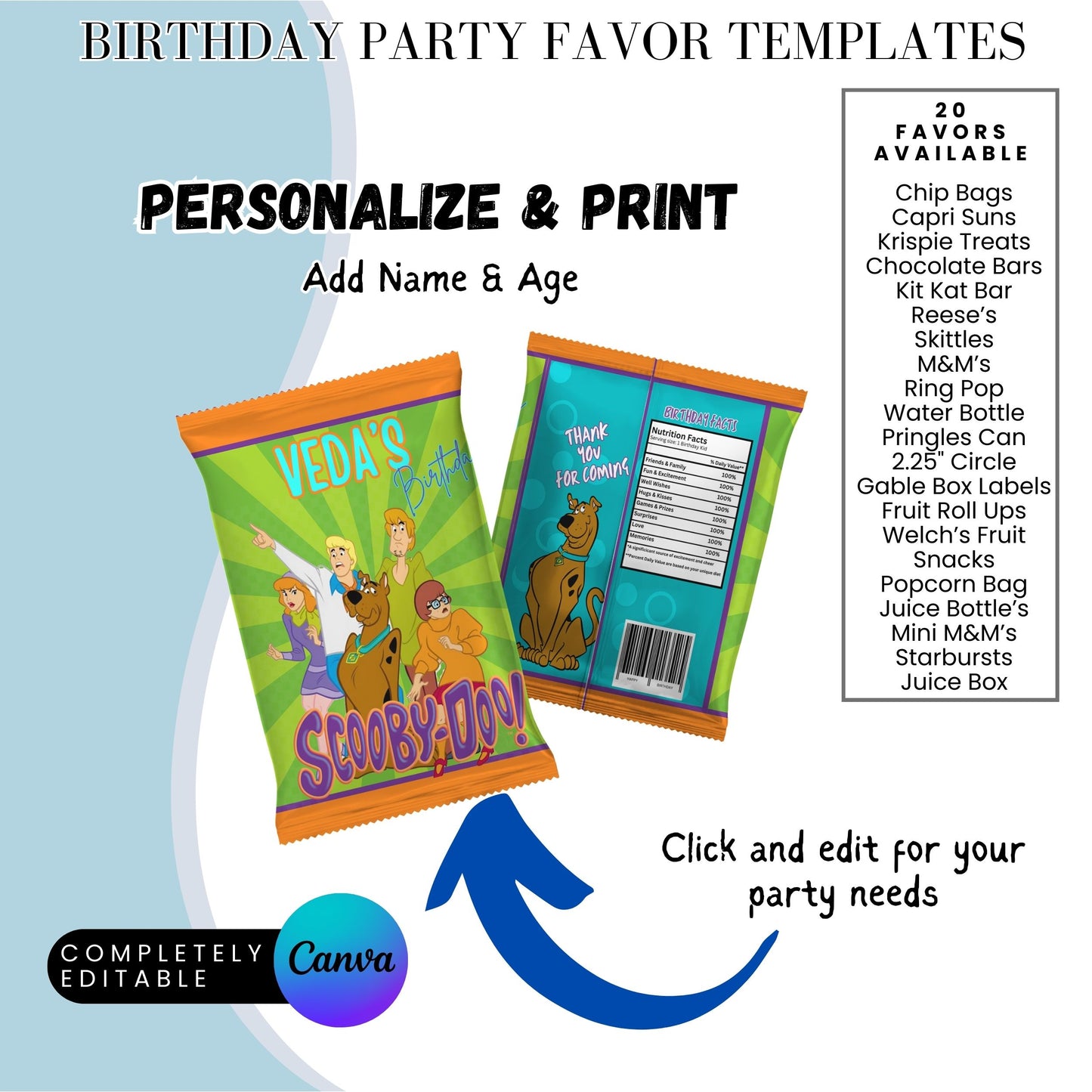 Mystery Team Birthday Party Favor Templates Bundle