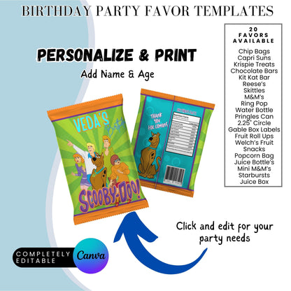 Mystery Team Birthday Party Favor Templates Bundle