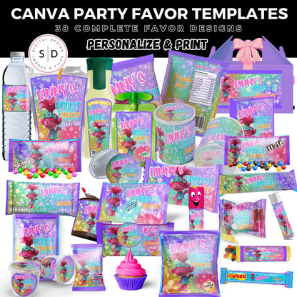 Trolls Craziest Party Favor Templates Bundle