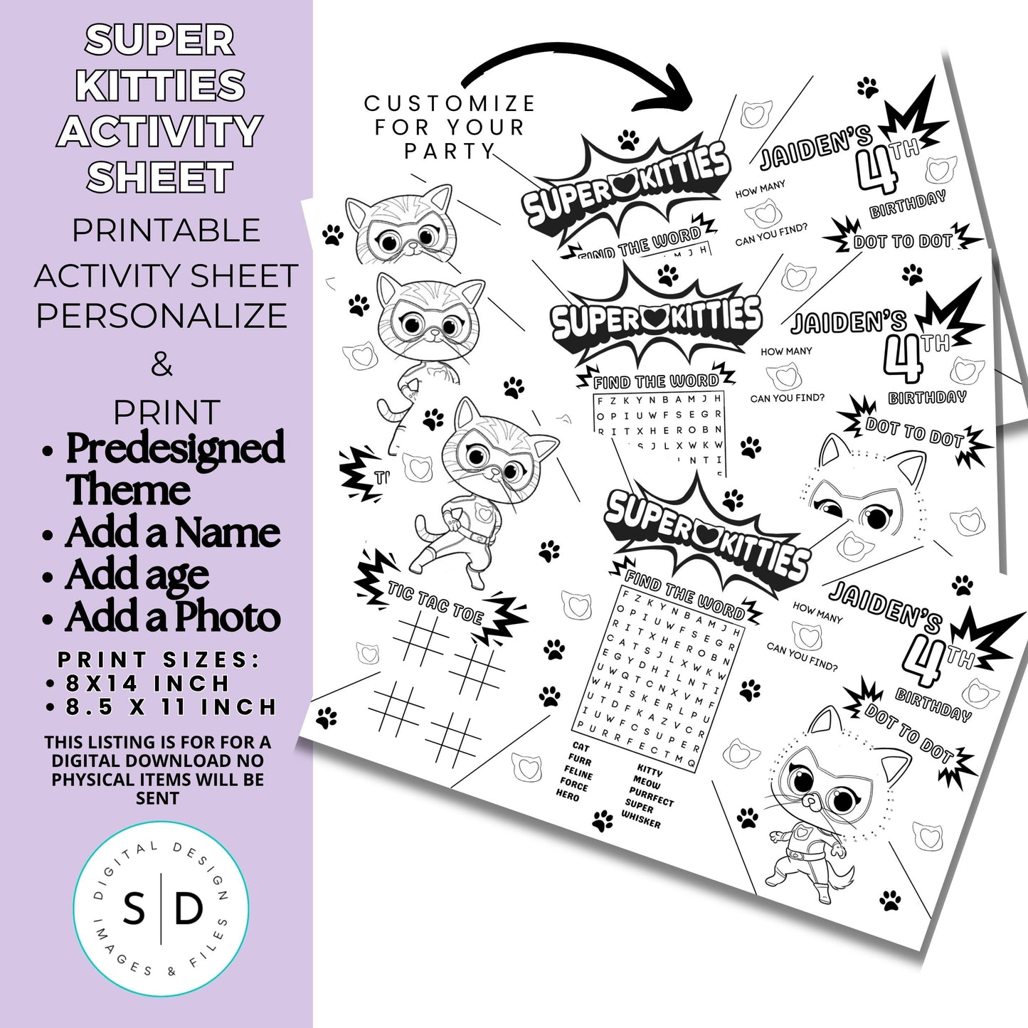 Super Kitty Party Activity Sheet