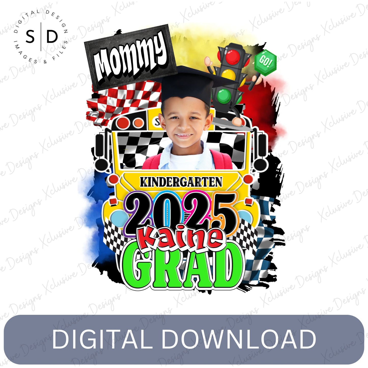 🚦 Custom Graduation PNG –  Next Stop School Bus Theme 🏁