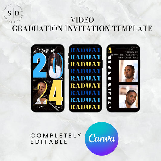 Graduation Video Invitation 2024 Template