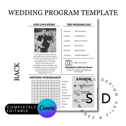 Newspaper Wedding Program Template