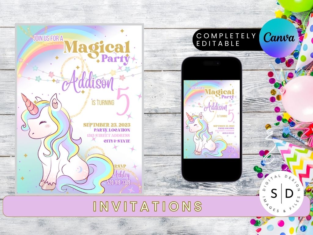 Magical Unicorn Party Favor Templates Bundle