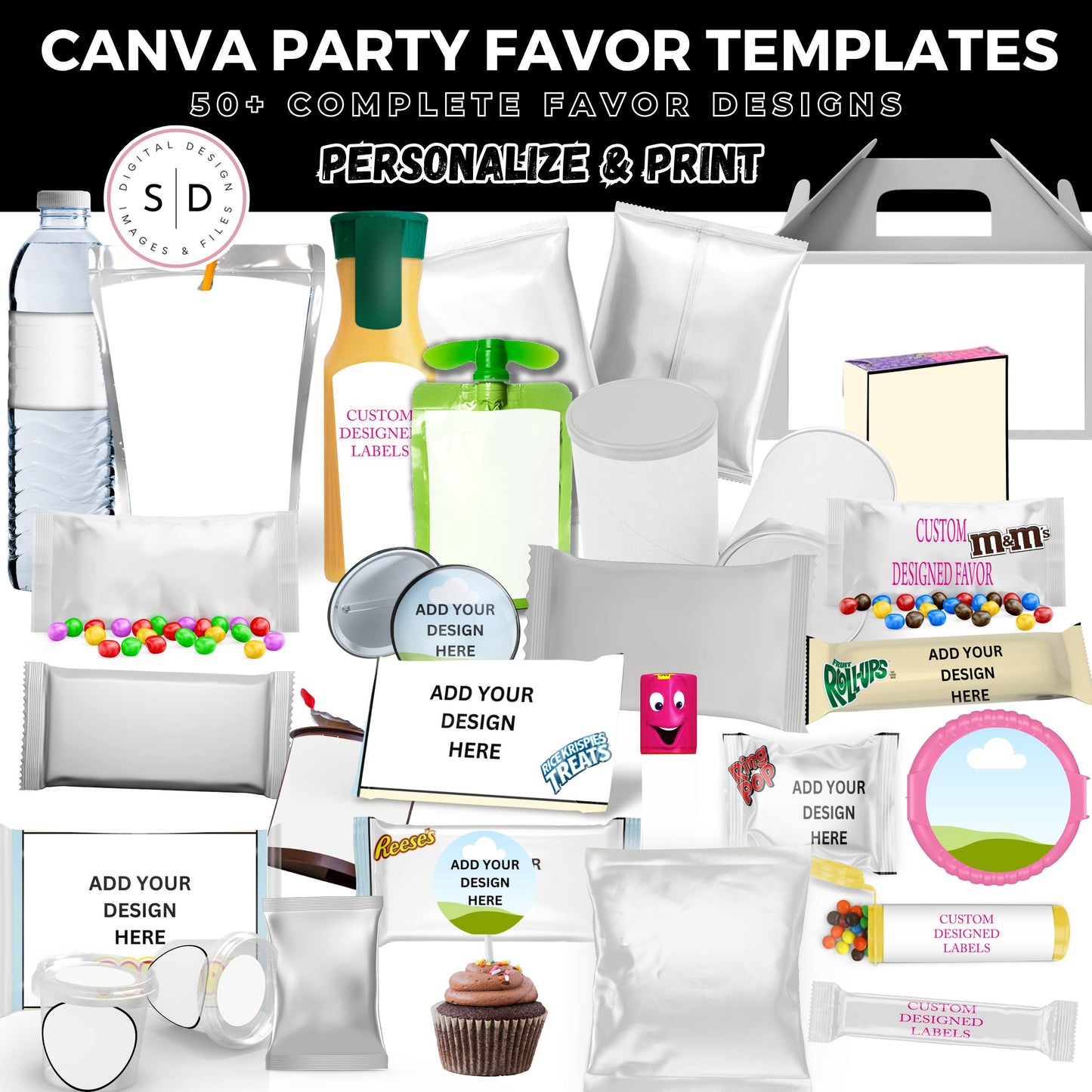 Canva Template Party Favors Bundle - Create Your Unique Event Favors!