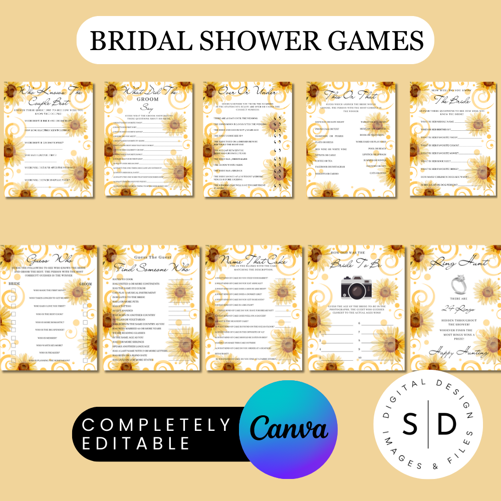 Sunflower Bridal Shower Games