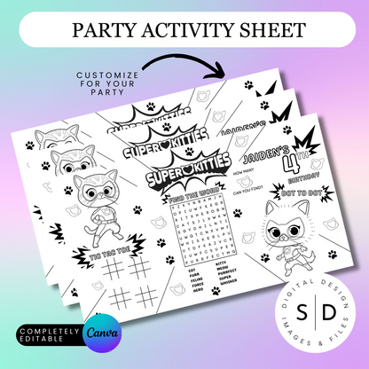 Super Kitty Party Activity Sheet