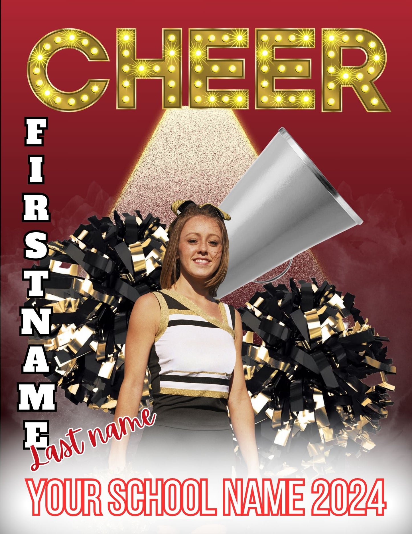 Cheer Player Trading Card Templates Bundle