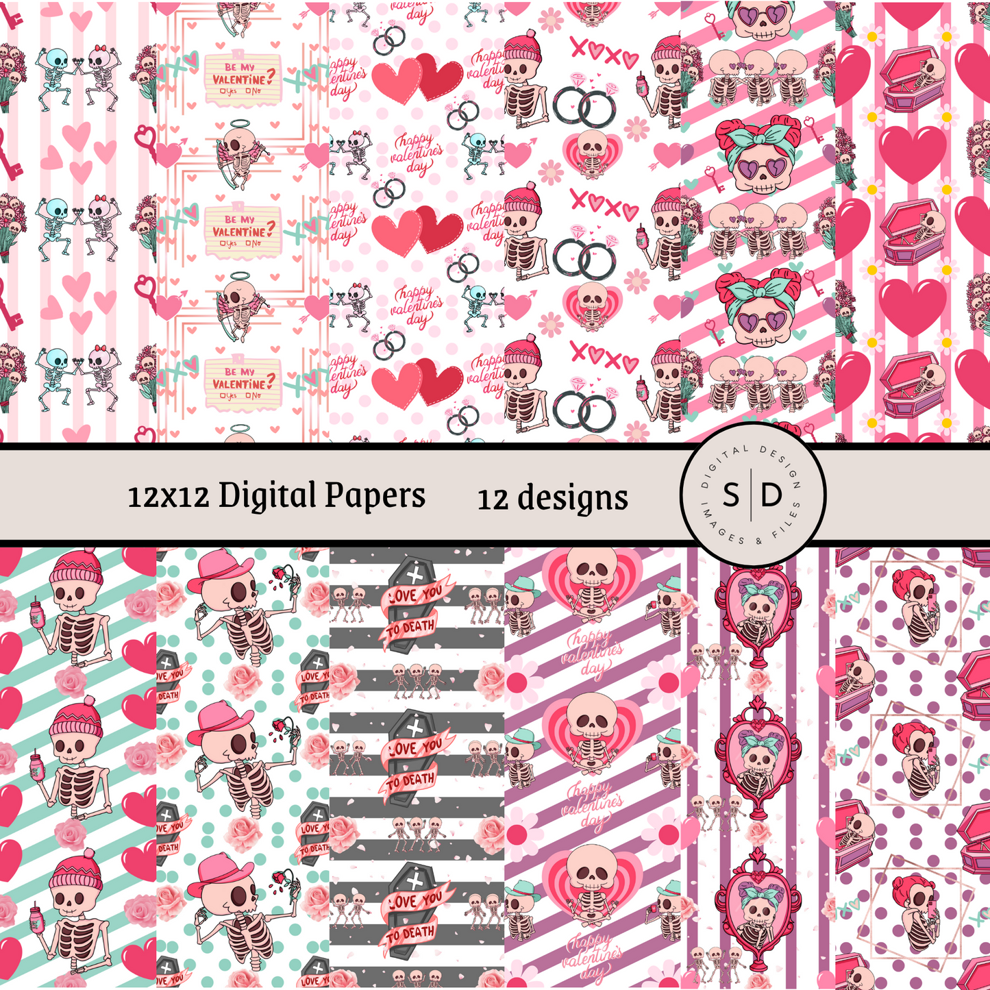 Valentines Lover Vol 3 Love You To Death Seamless Digital Papers