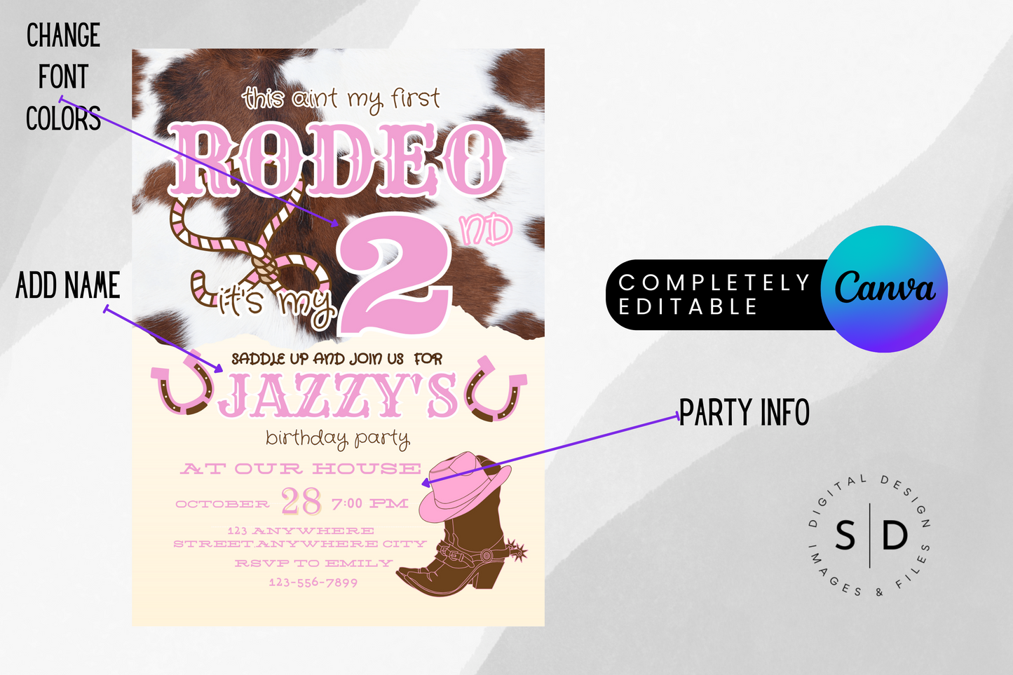 Not My First Rodeo Birthday Party Invitation