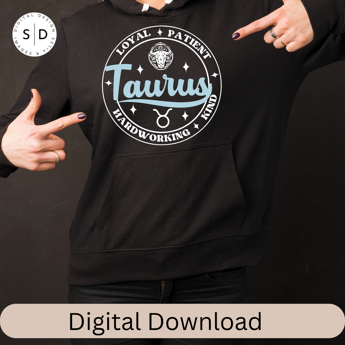 Taurus Zodiac Sign Round Frame Retro SVG – Stockpile Digital