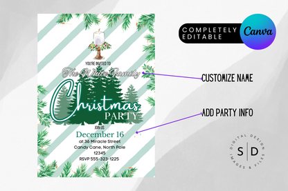 Evergreen Christmas Party Invitation