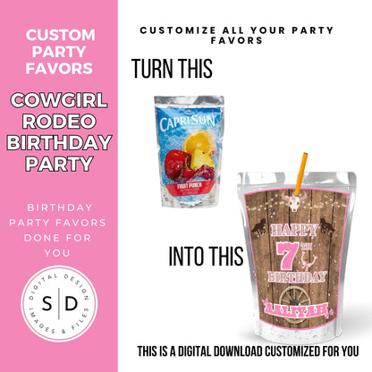 Cowgirl Rodeo Birthday Party Favors DFY