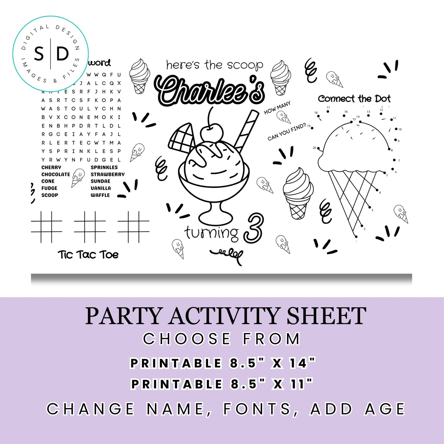 Afro Unicorn Birthday Party Activity Sheet