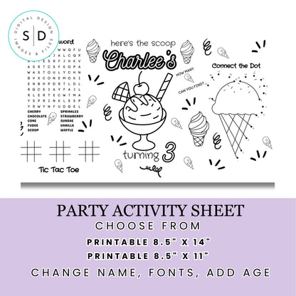 Afro Unicorn Birthday Party Activity Sheet