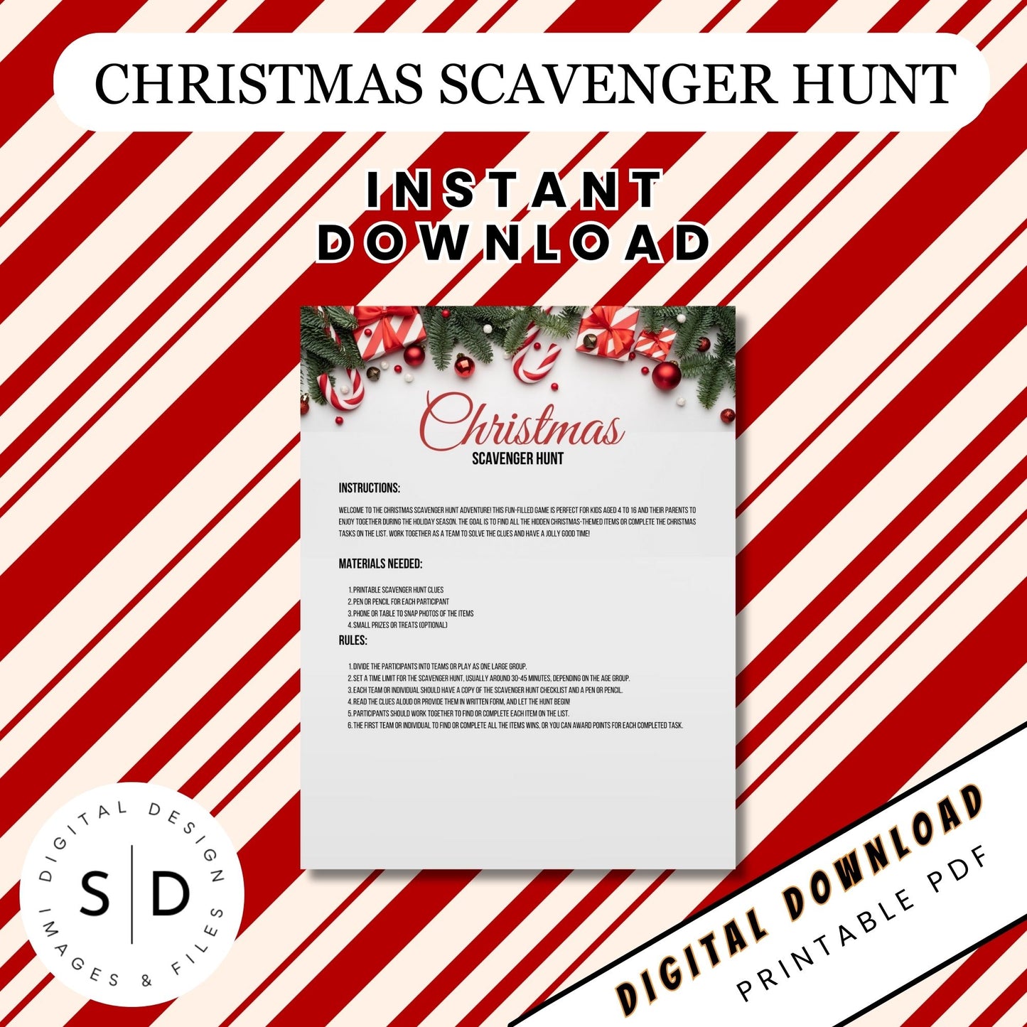 Christmas Scavenger Hunt Printable Christmas Games and Activities