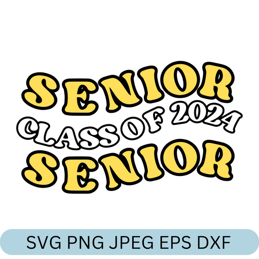 Senior Class of 2024 Wave Style SVG