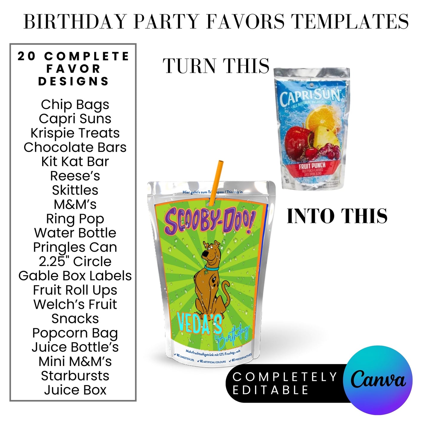 Mystery Team Birthday Party Favor Templates Bundle