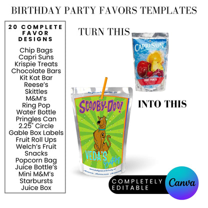 Mystery Team Birthday Party Favor Templates Bundle