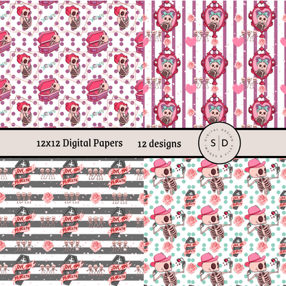 Valentines Lover Vol 3 Love You To Death Seamless Digital Papers