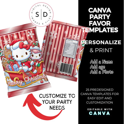 🎀✨ Merry Kitty Christmas Canva Template Bundle 🎄🐾