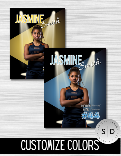 Student Athlete Player Spotlight Trading Card Templates Bundle