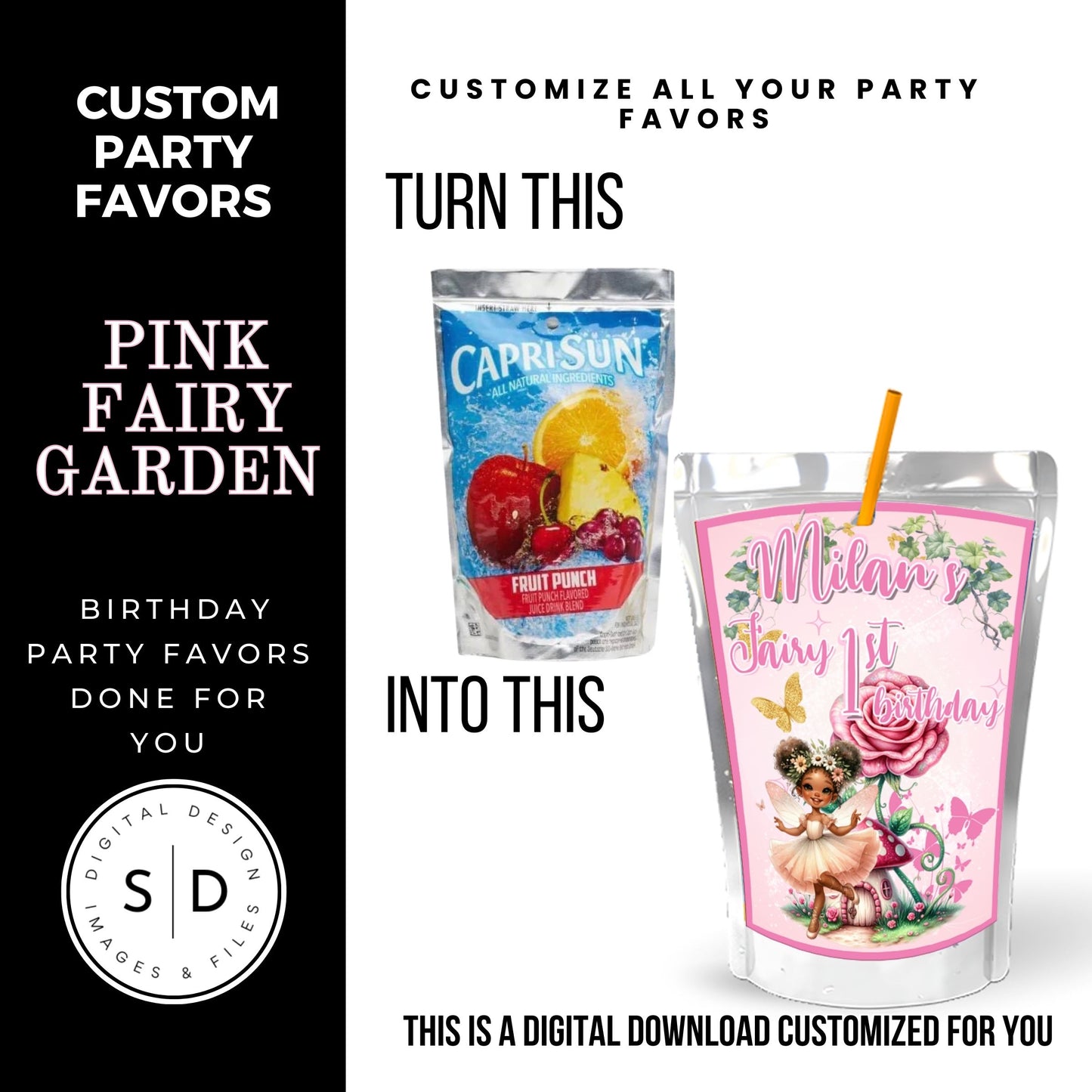 Pink Fairy Garden Birthday Party Favors DFY